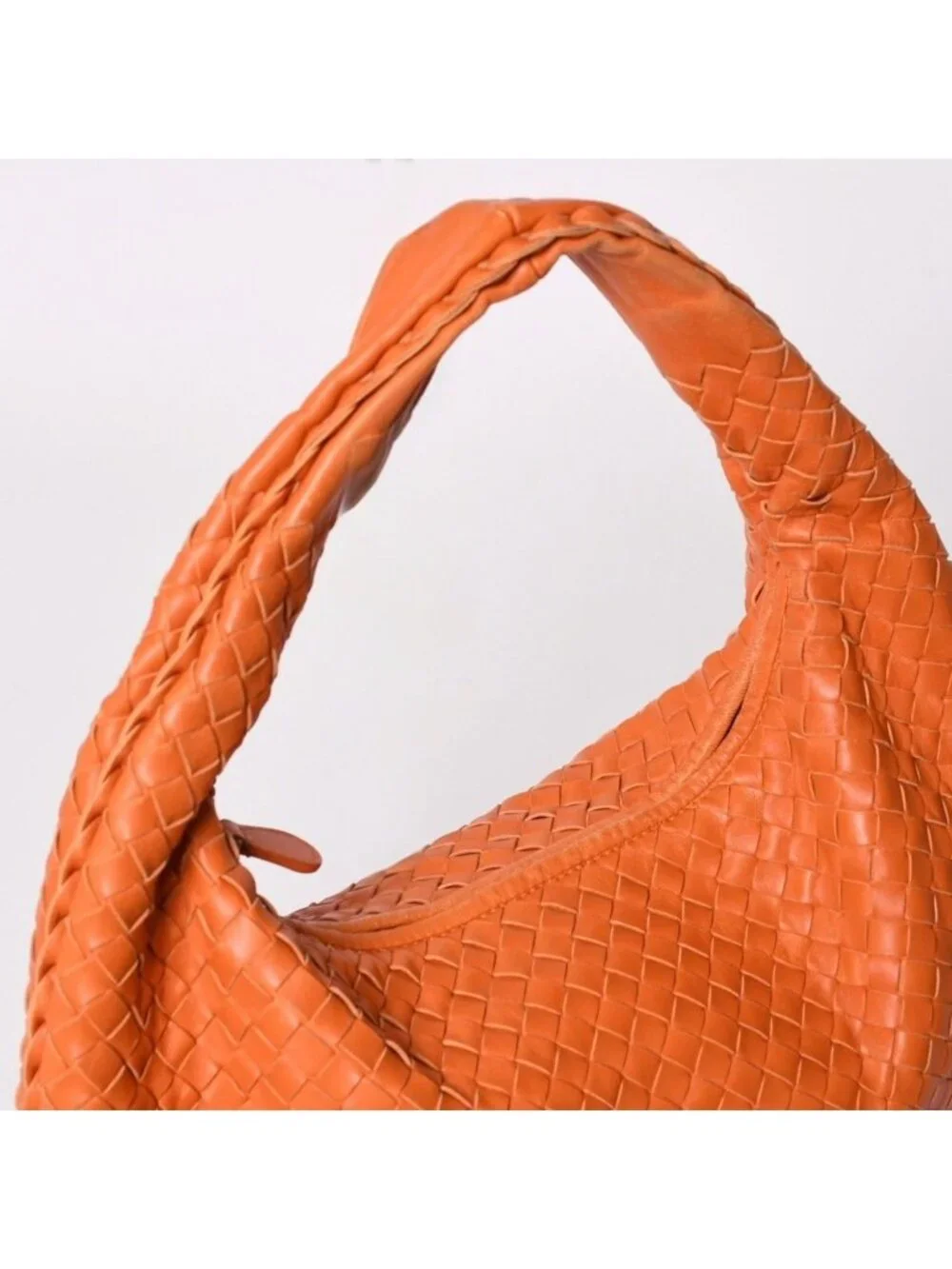 Bottega Veneta Hobo Intrecciato Leather Orange